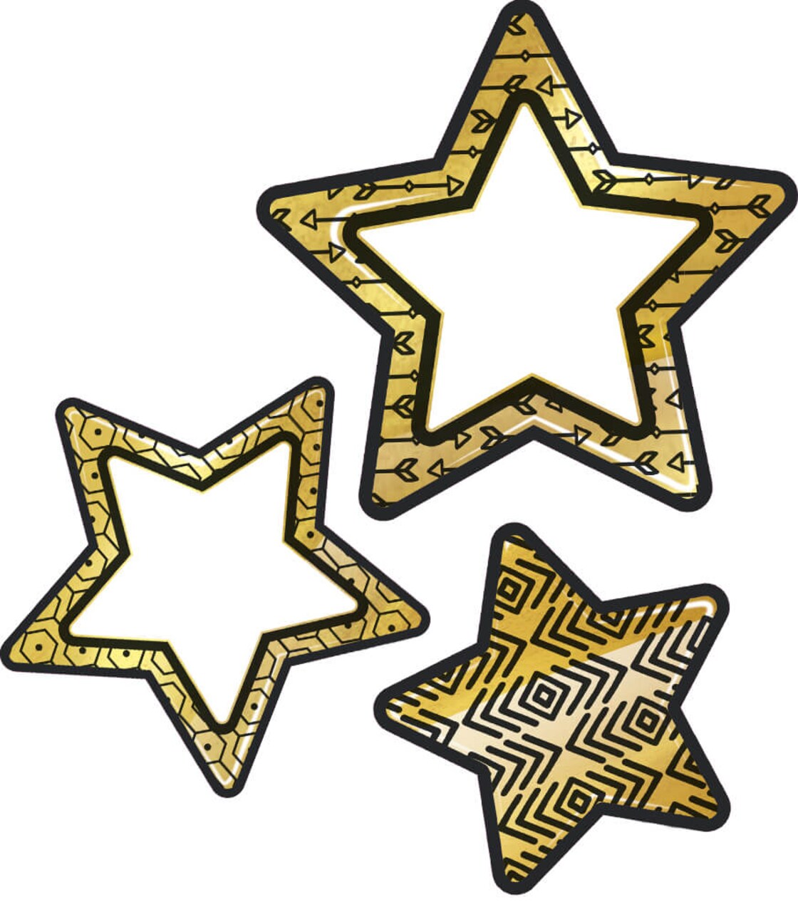 Carson Dellosa Sparkle and Shine 36-Piece Star Cutouts, Gold Foil Space Theme Bulletin Board Decorations for Labels, Cubbies, Locker Decorations, Posterboard, and Classroom Decor